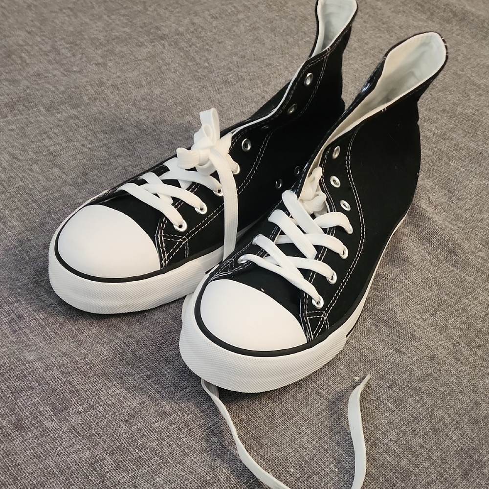 Black and White High-Top Sneakers